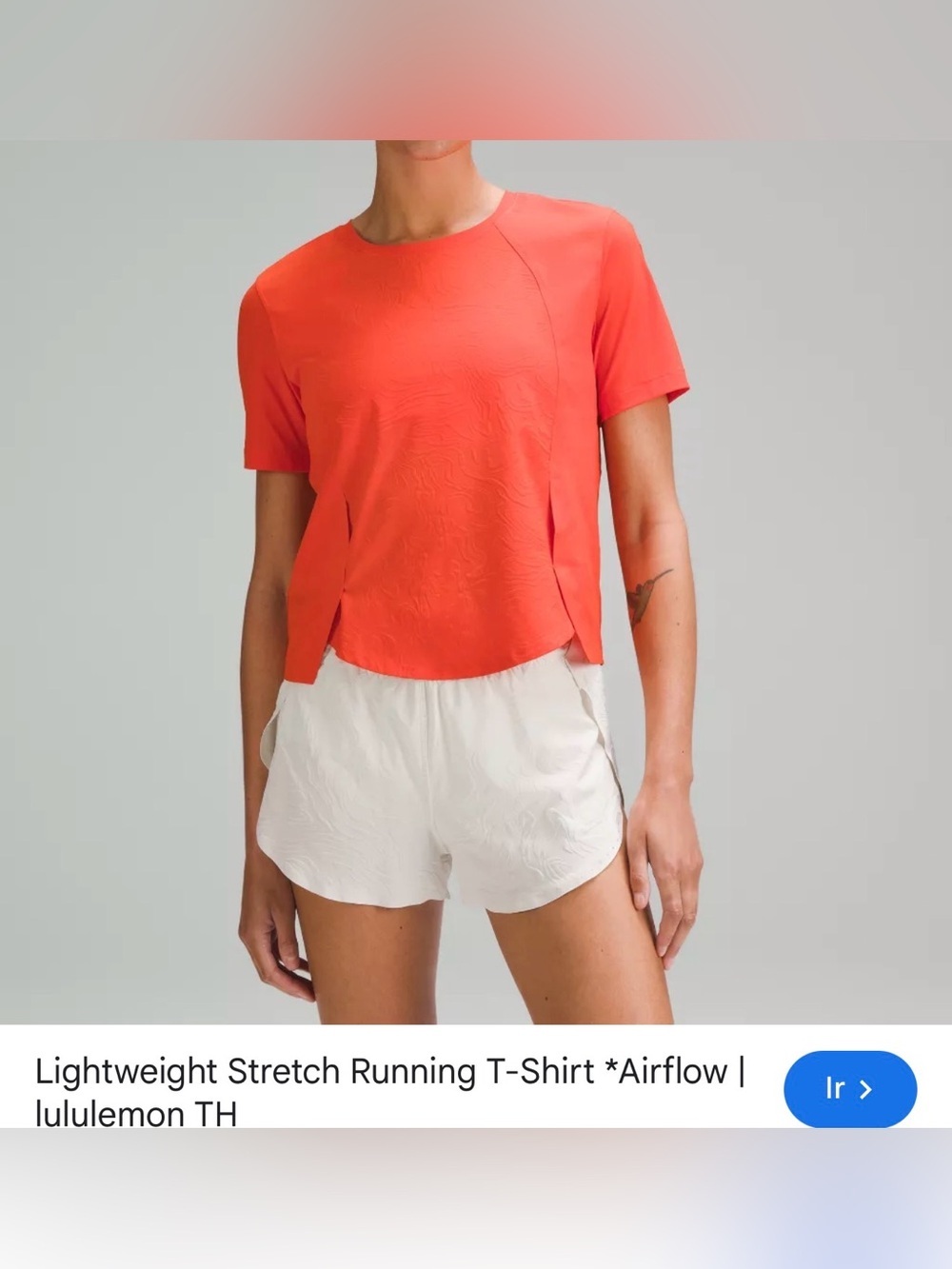 Lululemon Coral Short-Sleeve Stretch Running Tee
